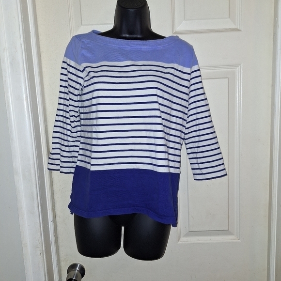 Talbots striped blouse size MP - Picture 1 of 5